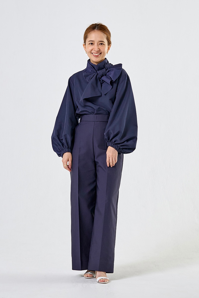 きち⭐︎ヨリ yori セレモニーリボンパフブラウス 長袖 ボウタイ 38