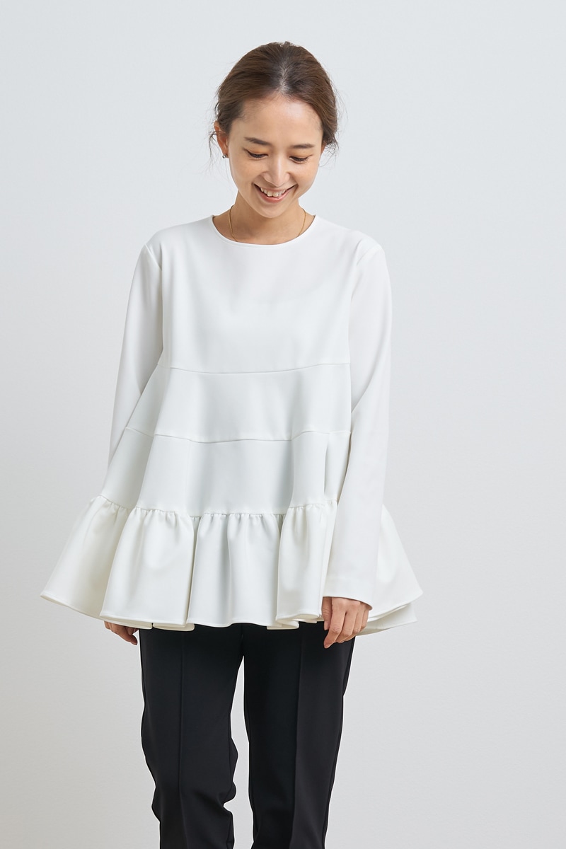 yori フリル付き長袖トップス 38 ピンク yori フリル付き長袖トップス