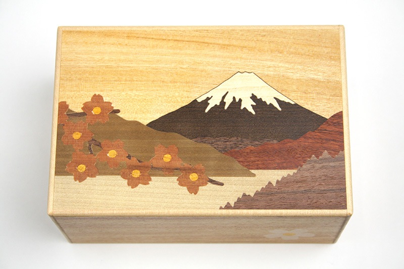 秘密箱18回仕掛け 6寸 桜富士 | 秘密箱 | 寄木細工専門店 箱根丸山物産