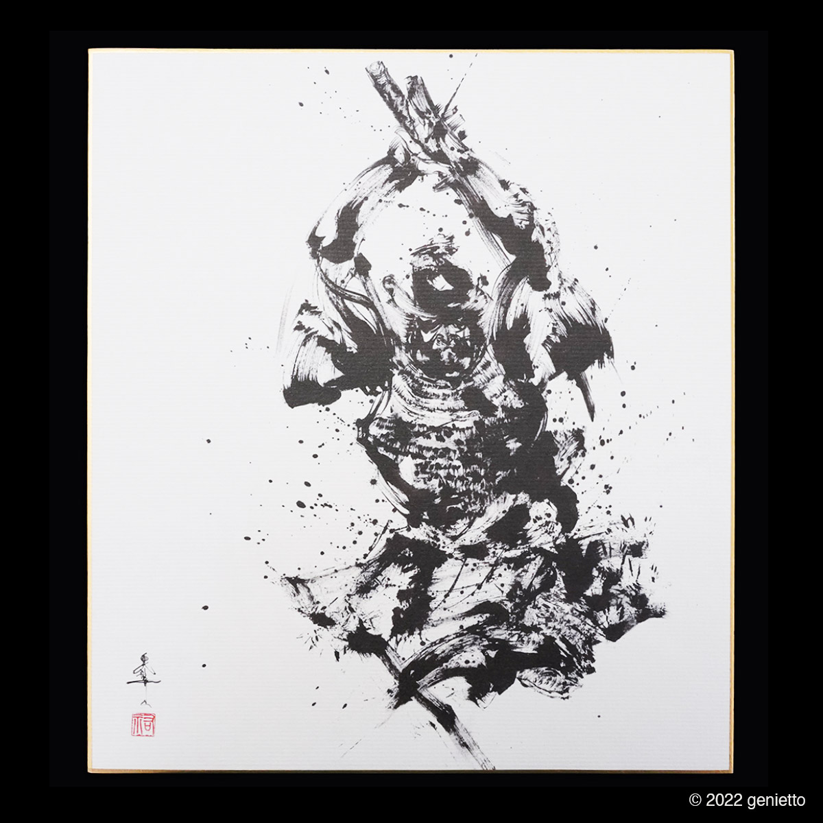 武者 | 墨絵・陶墨画アーティスト 西元祐貴 Yu-ki Nishimoto