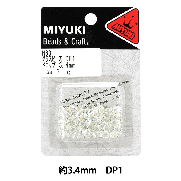 ビーズ 『グラスビーズ ドロップ クリスタル銀引 DP1 H83』 MIYUKI