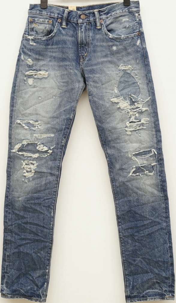 ダブルアールエル) RRL 米国製デニム地 スリムフィット Repaired