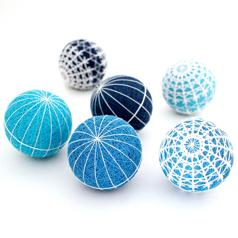 手まりキット 中級編 クロッシュレース（青色） | 住,郷土玩具・人形