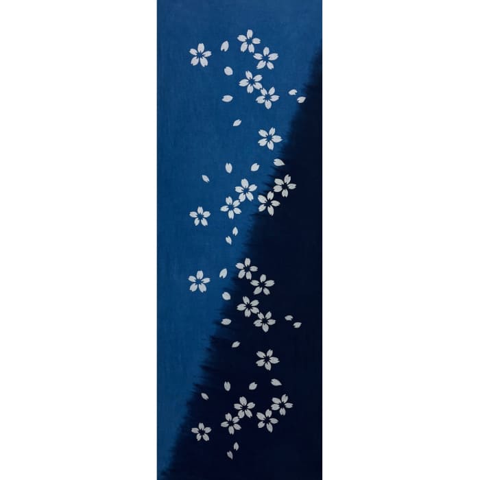 阿波徳島】手ぬぐい「藍染め2 桜」｜麻布十番麻の葉オンラインショップ