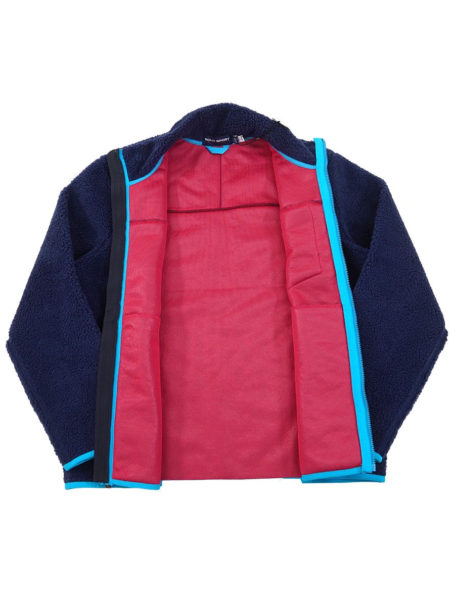 POLO SPORT フリースジャケット ネイビーxライトブルー 表記(L) DEAD