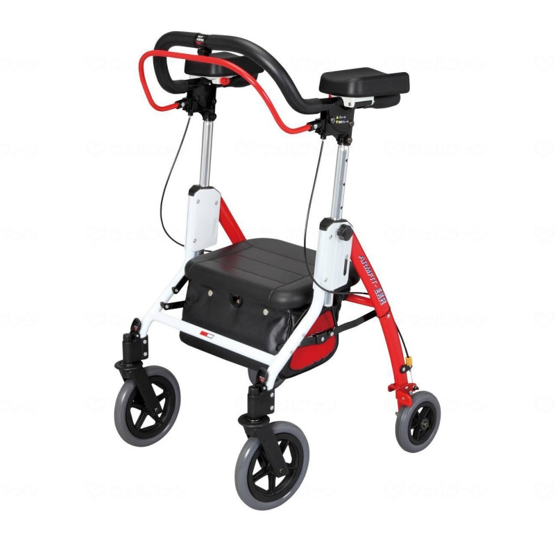 アームフィットEXR 室内外兼用歩行車 レッド ｜ シルバーカー・歩行器