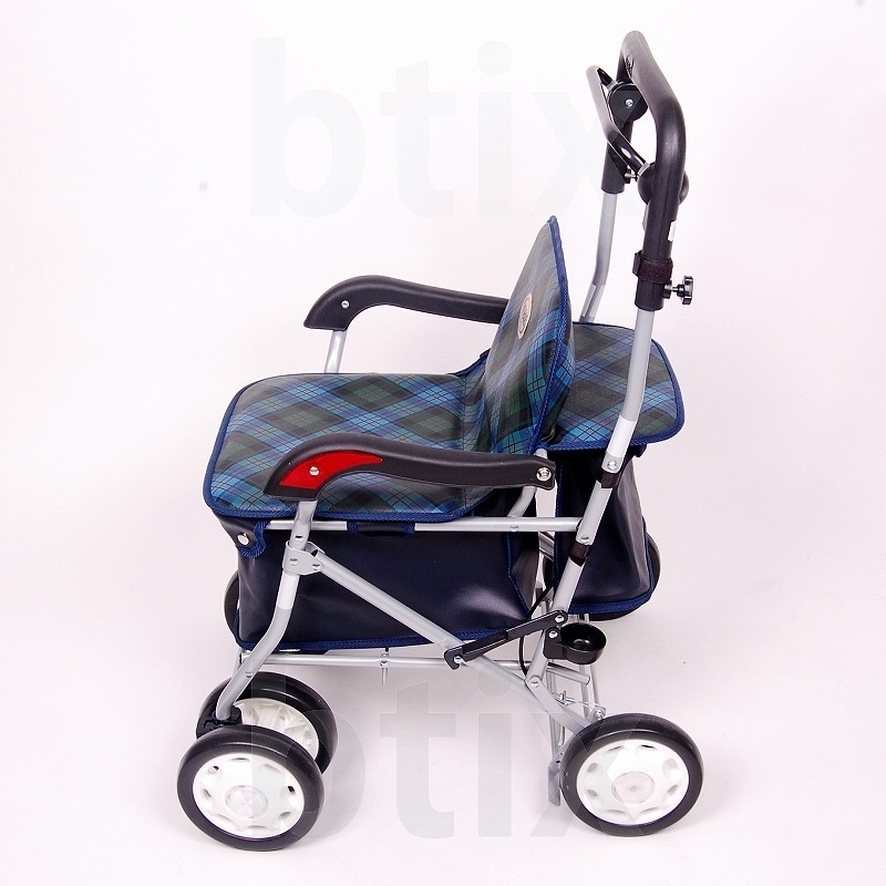 超売れ筋】ノーブル 緑チェック ｜ シルバーカー・歩行器,シルバーカー