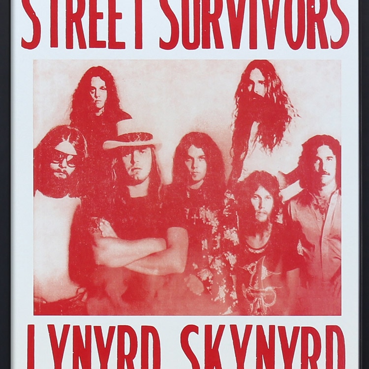 額入りバンドポスター レーナード・スキナード 1977 STREET SURVIVORS