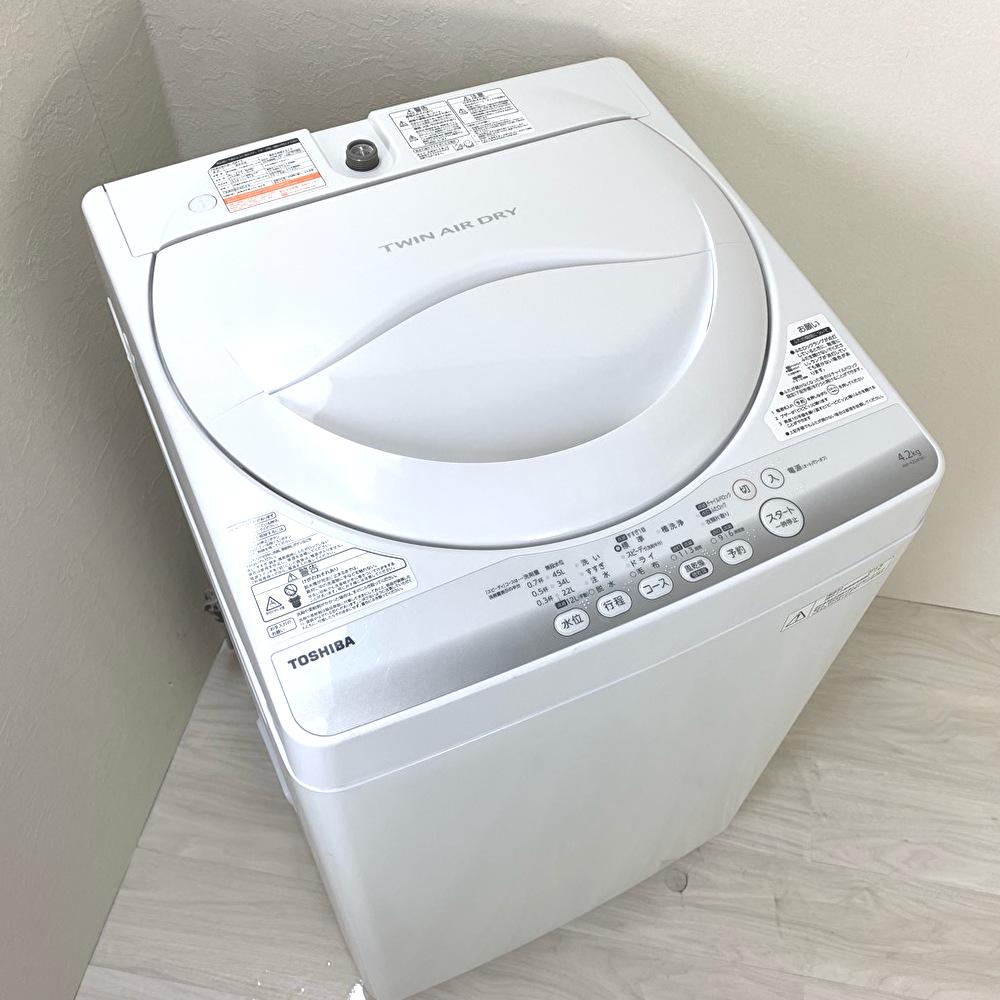 中古 洗濯機 送風乾燥 4.2kg 東芝 AW-42SM-W 2013年～2014年製