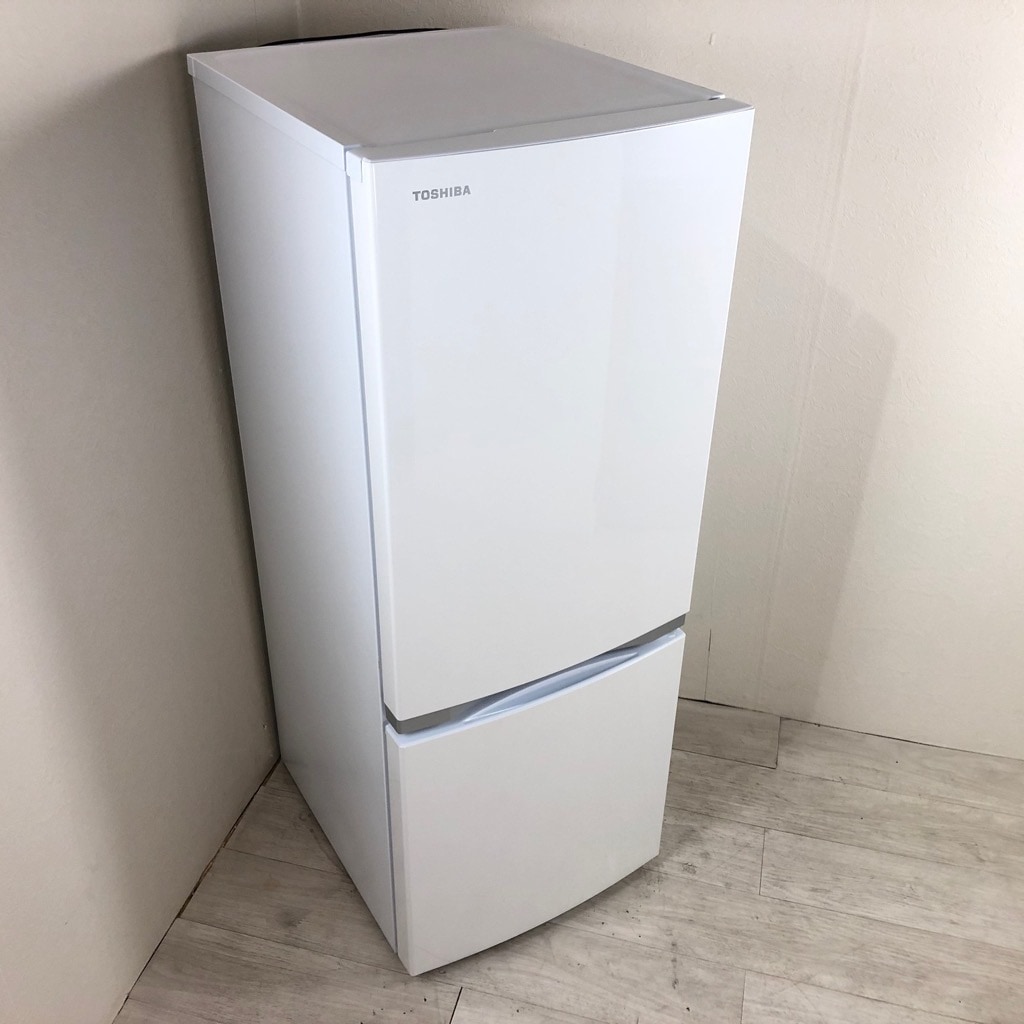 中古 東芝 高年式 153L 2ドア冷蔵庫 GR-P15BS-W 2019年製 ホワイト
