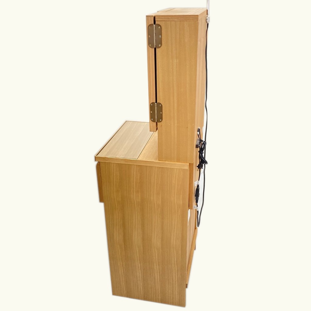 中古美品 ニトリ 三面鏡ドレッサー NノワルLBR ライトブラウン 椅子付