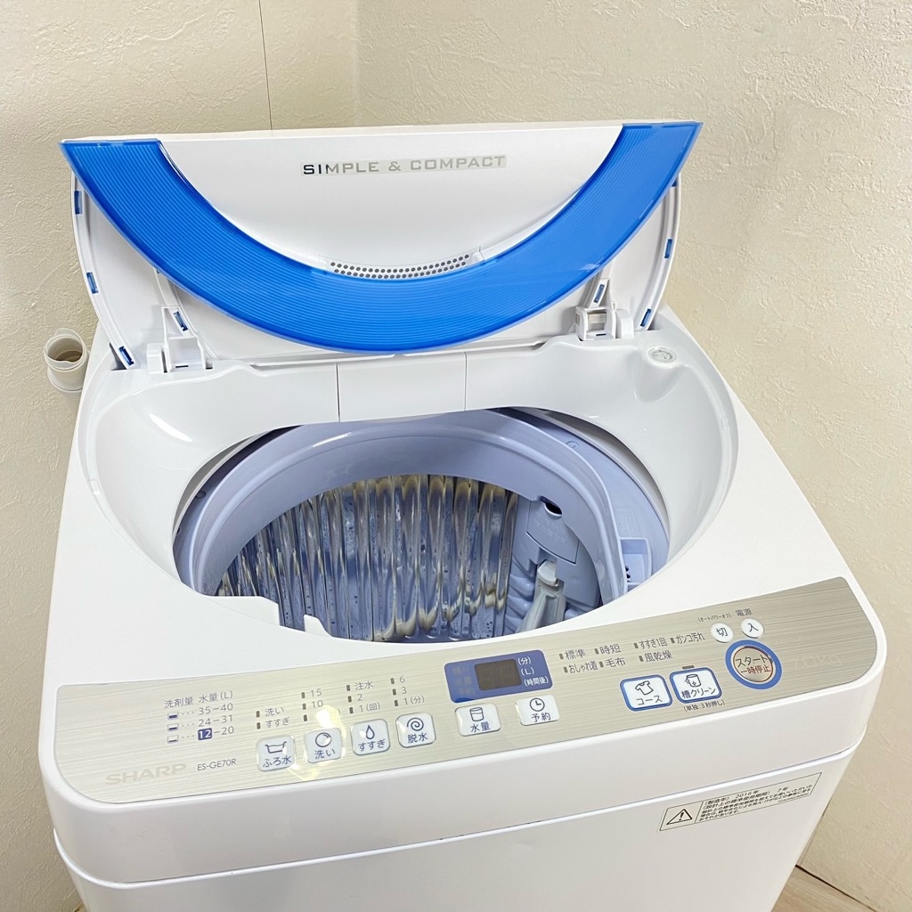中古 全自動洗濯機 7.0kg Ag+イオン シャープ ES-GE70R-A 2016年製造