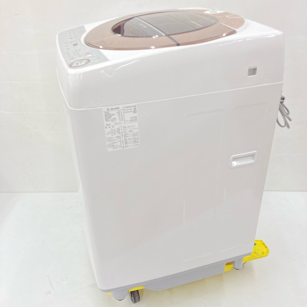 中古 10.0kg 送風乾燥 全自動洗濯機 シャープ ES-GV10C-T 2019年製造