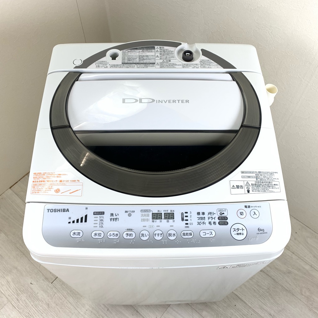 中古 6.0kg DDインバーター 全自動洗濯機 ピュアホワイト 東芝 2014年