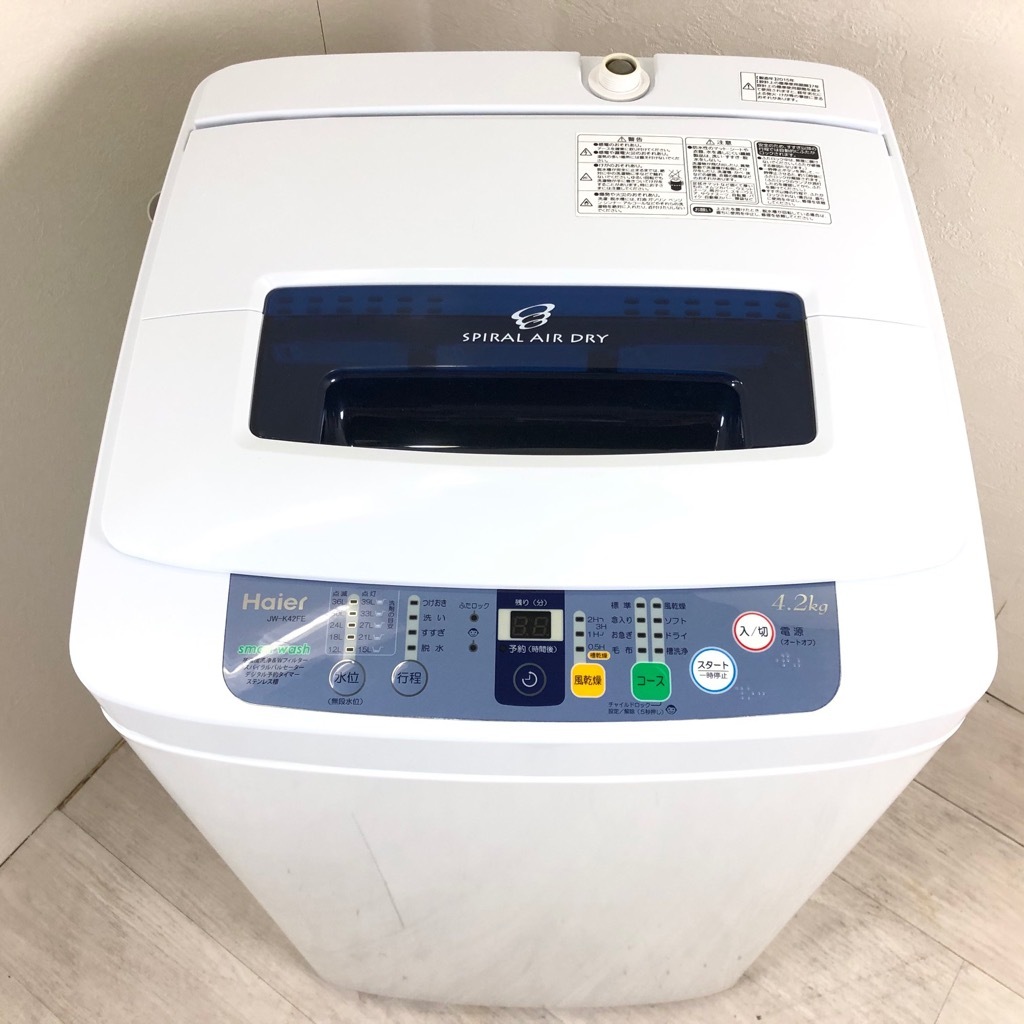 中古 4.2kg 全自動洗濯機 ハイアール JW-K42FE 2015年製 小型