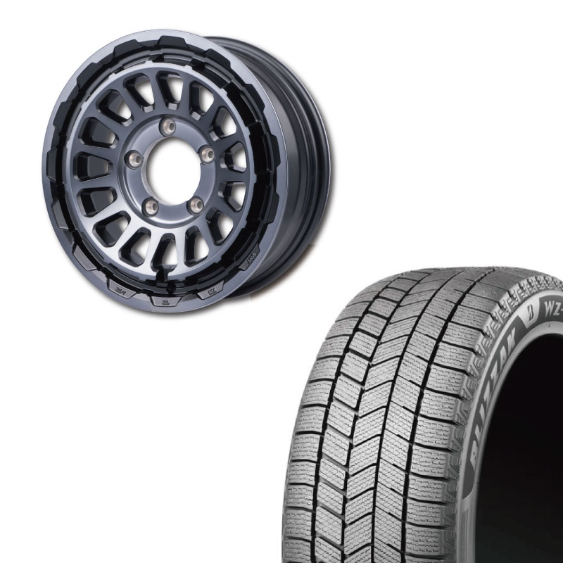 A30　175/80R16　ダンロップ　スタッドレス4本　バリ溝　ジムニー　サビ 175/80R16 選べるスタッドレスセット <br> UNIONRIM HR 16×5.5J +20