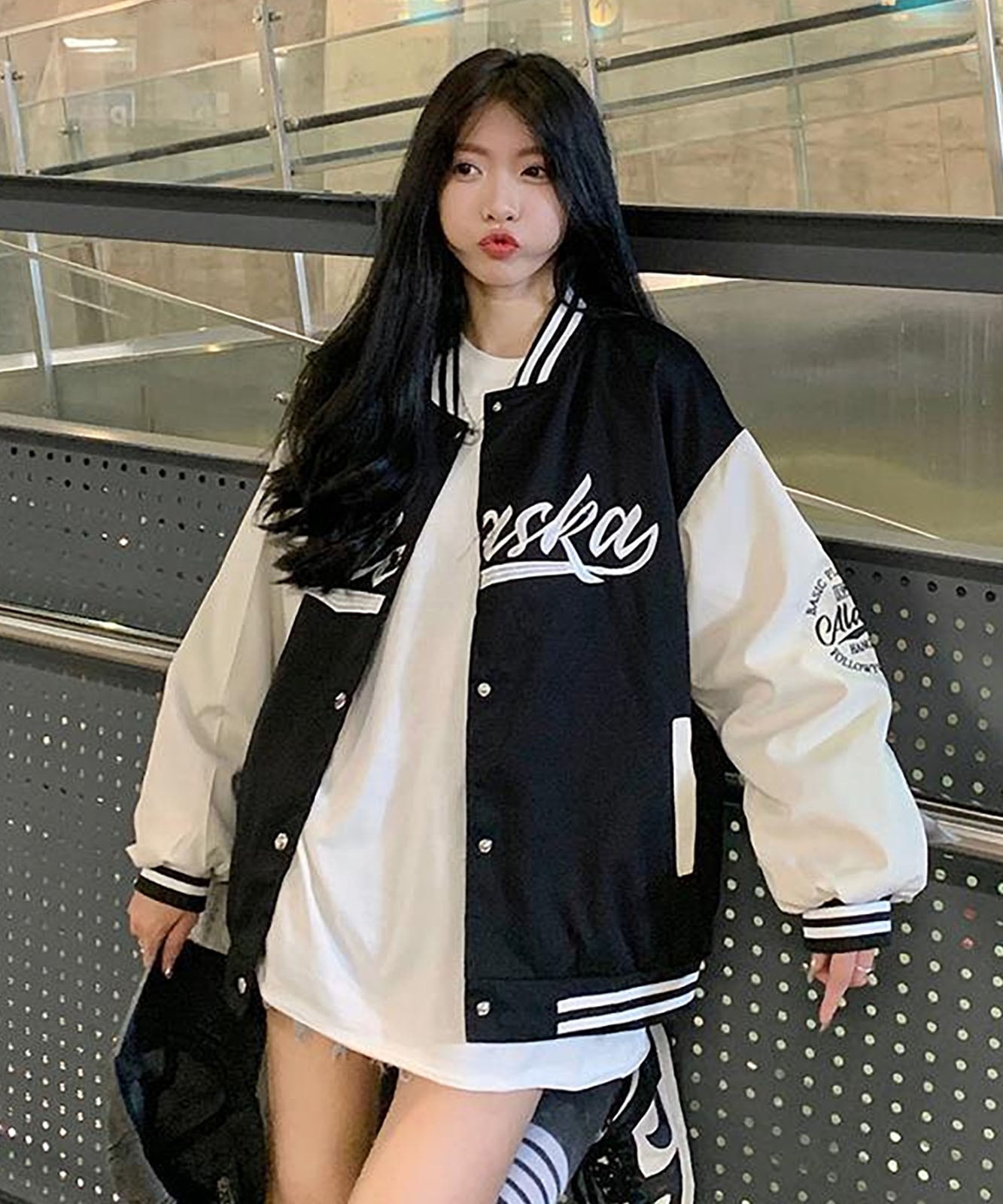 DEVICE select バイカラー オーバーサイズ スタジャン メンズ