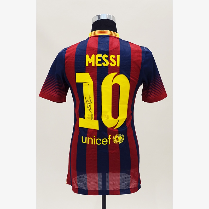 メッシ直筆サイン入りバルセロナ13/14ホームユニフォーム | THE DUGOUT