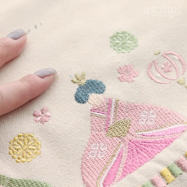 タペストリー ひな祭り 刺繍 Lサイズ 280x545mm 雛祭り 飾りつけ