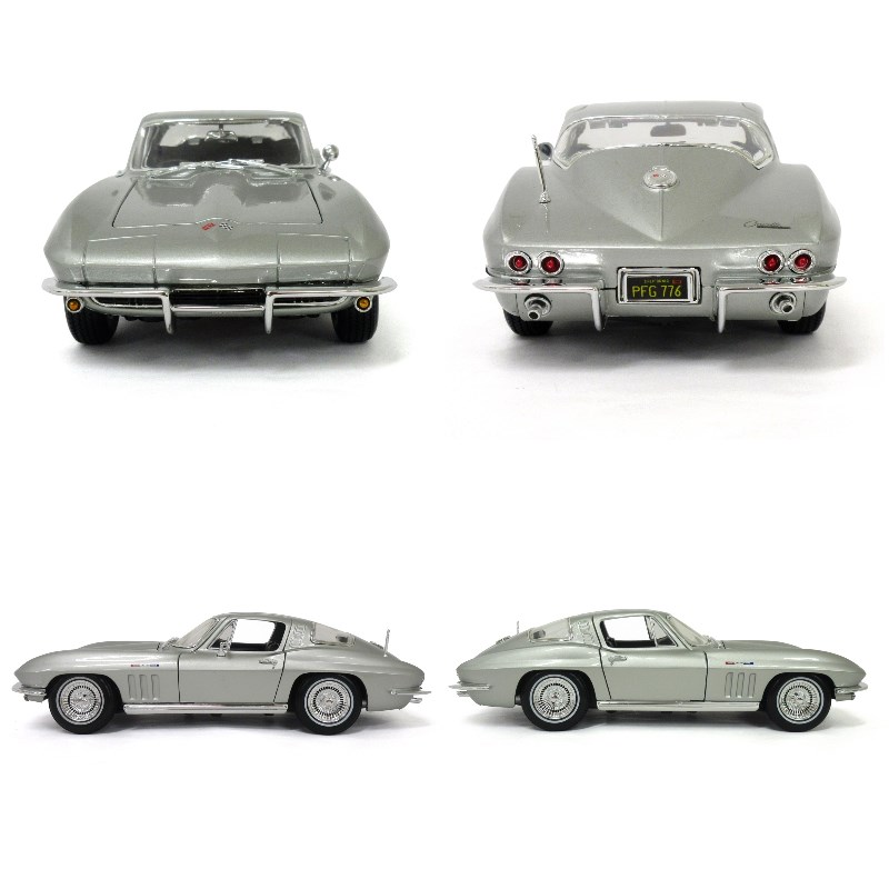 Maisto ミニカー 1:18 1965 シボレーコルベット シルバー No.200-098