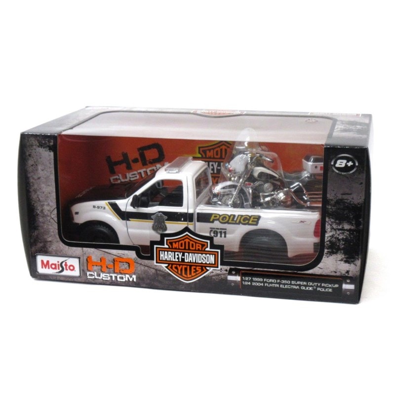 Maisto 1:24 ハーレーダヴィッドソン フォード F-350 ピックアップ＋