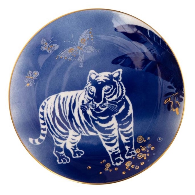 マイセン 2022年干支プレート 蝶々を見つめる密林のトラ 54614/76A130