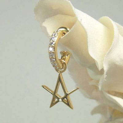 rescent Luna（クレセントルナ）18金シングルピアス 18k rescent Luna