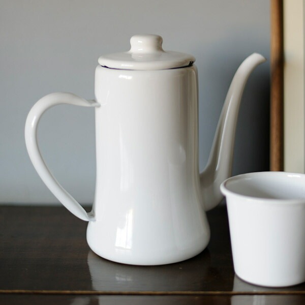 月兎印 スリムポット 1.2L コーヒーポット 野田琺瑯 月兎 ホーロー