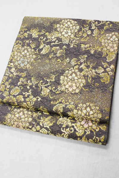 西陣織老舗じゅらく謹製袋帯「紙子織り 唐花」 | 販売着物商品,袋帯