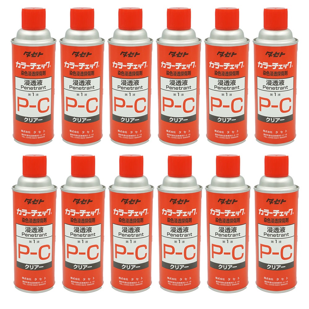 1箱まとめ買い】タセト カラーチェック クリアーP-C(PC)赤/浸透液 450