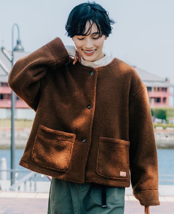 クリフメイヤー[公式] パイルフリースノーカラージャケット LADYS