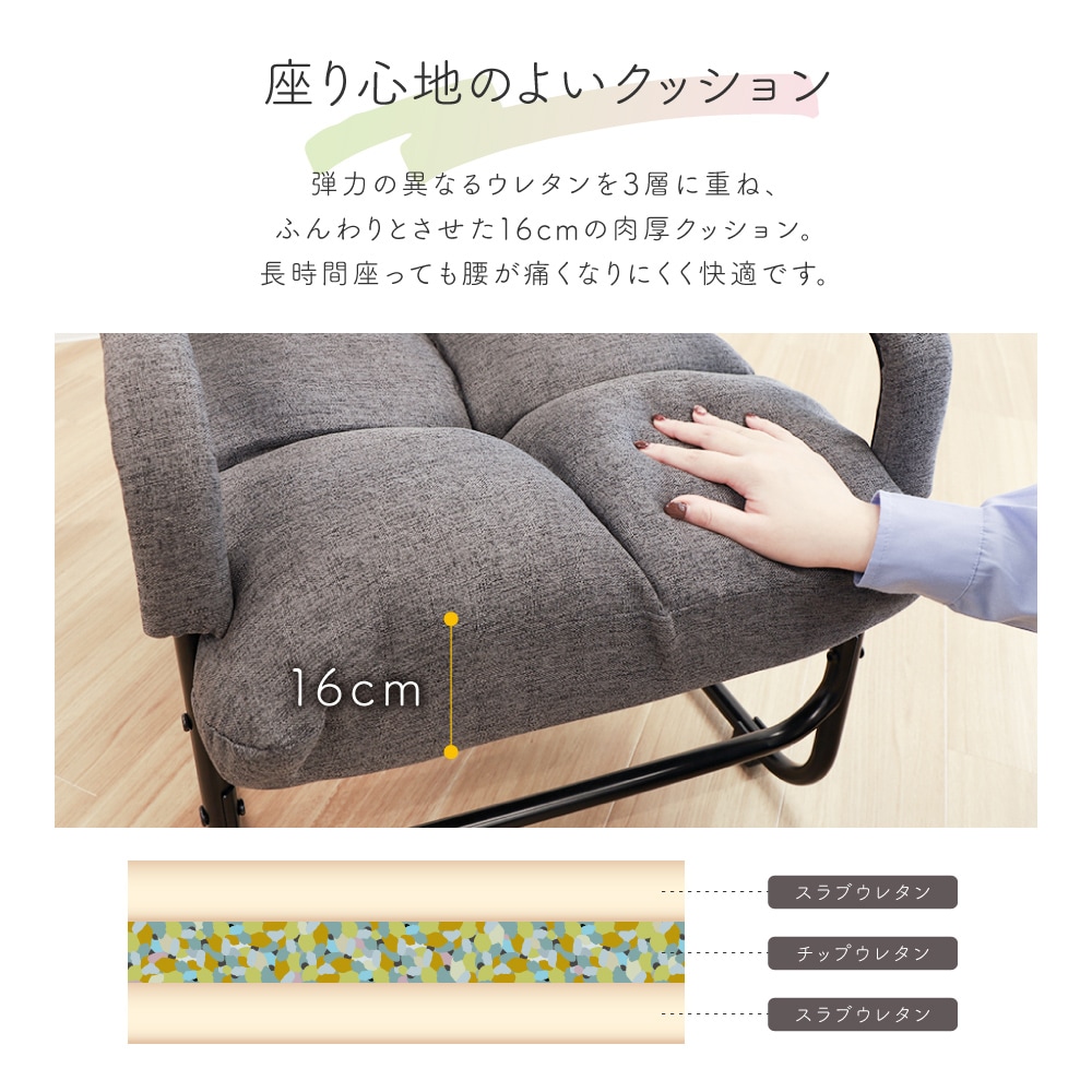 高座椅子 リクライニングチェア ハイバック RAKUBEE（商品番号：51