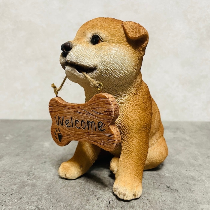 かわいい 犬 置物 高さ15.5cm ウェルカムボード 秋田犬 woobia