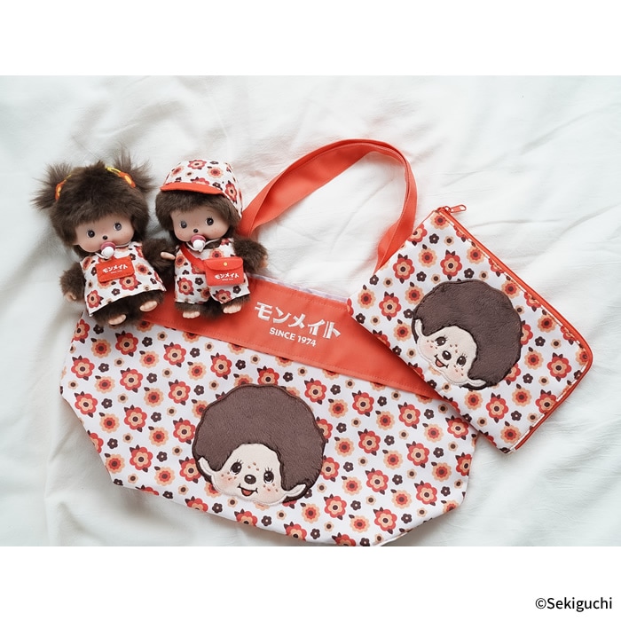 ネコポス可】 モンメイト(オレンジ) Zipマルチポーチ|【ぬいぐるみの