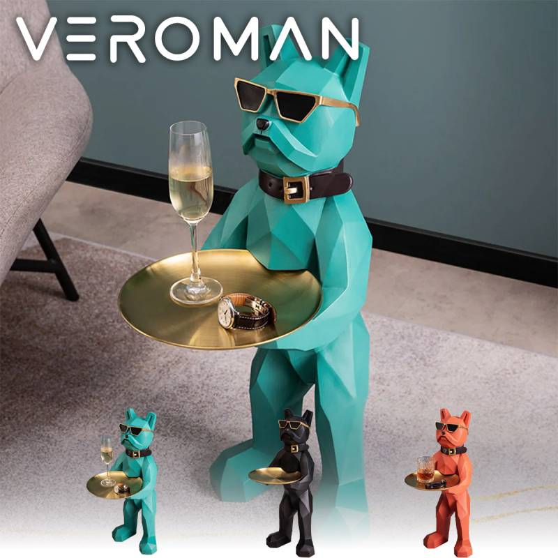 VeroMan ブルドッグ サイドテーブル ベッドサイドテーブル トレー