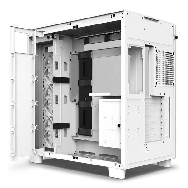 NZXT H9 Flow White 2層構造ミドルタワーPCケース ホワイト｜CM-H91FW