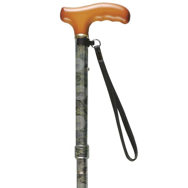 ささえウォーク 緩衝機能付4つ折伸縮ステッキ V64型[V06402]【ひまわり