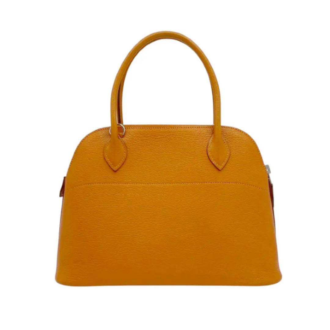 HERMES エルメス ボリード27 2WAYハンドバッグ シェーブル オレンジ系