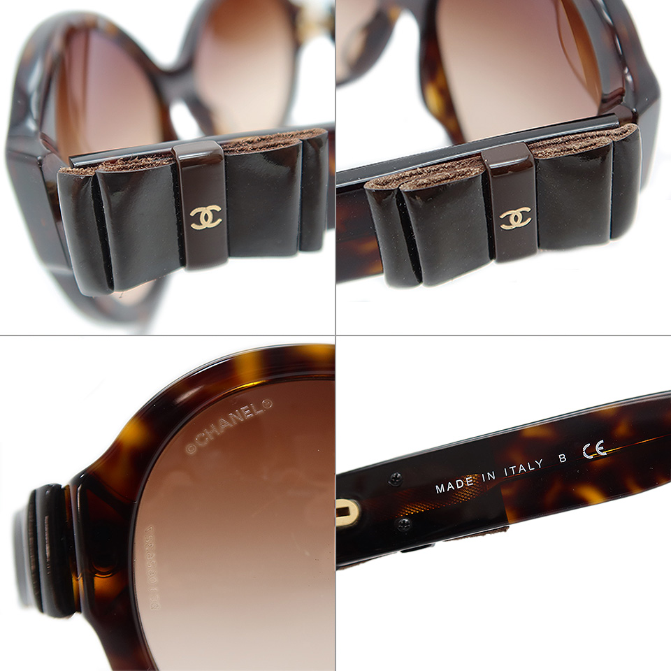 シャネル リボン付きべっ甲柄サングラス OCH5283QA C714/S5 57□17 135