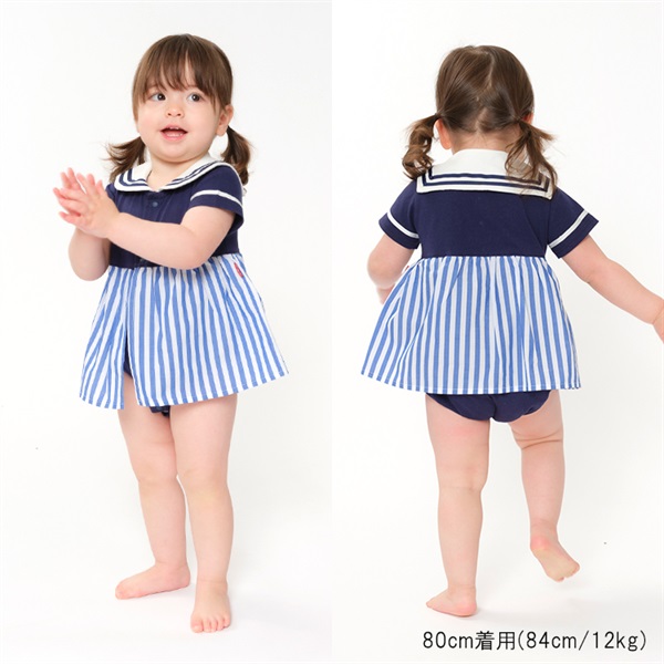 セーラー衿ブルマロンパース カバーオール｜子供服・ベビー服の通販は