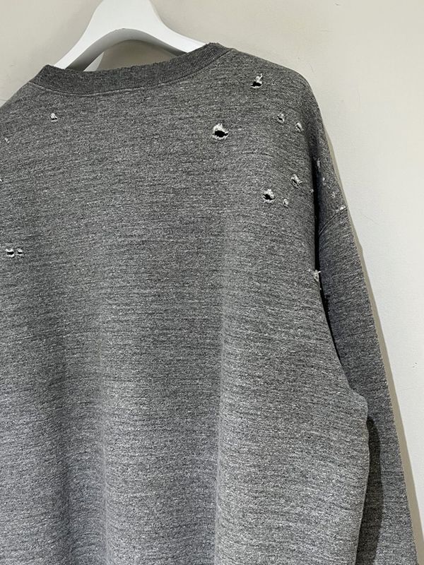 UNUSED（アンユーズド） ダメージスウェットシャツ グレー - margin