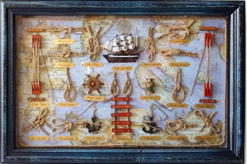 マリンインテリア マリン装飾 ロープノット額 壁掛け 小野海事商店