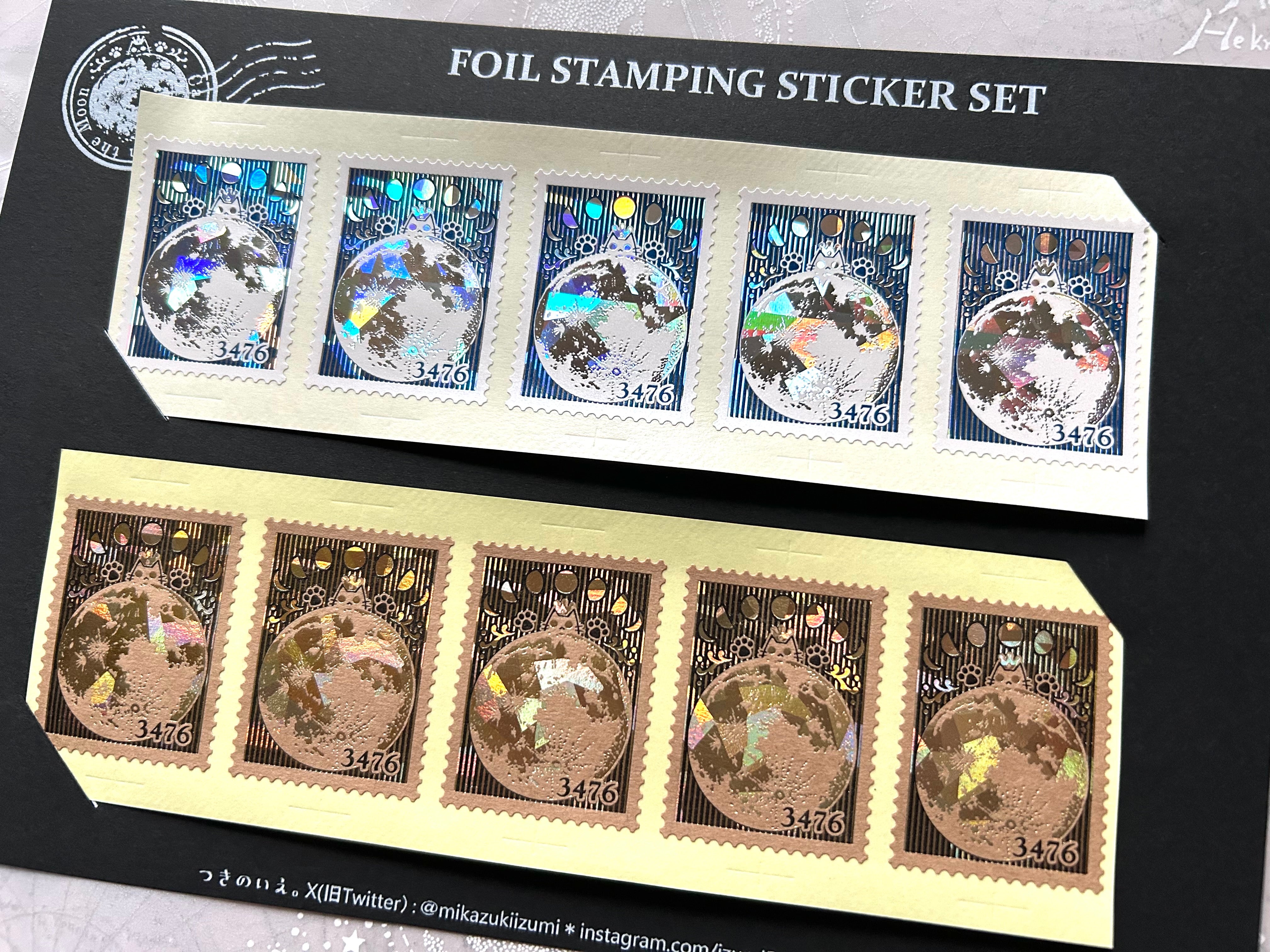 箔押しシールセット＊Cat King & Moon – 宙フェス夜市