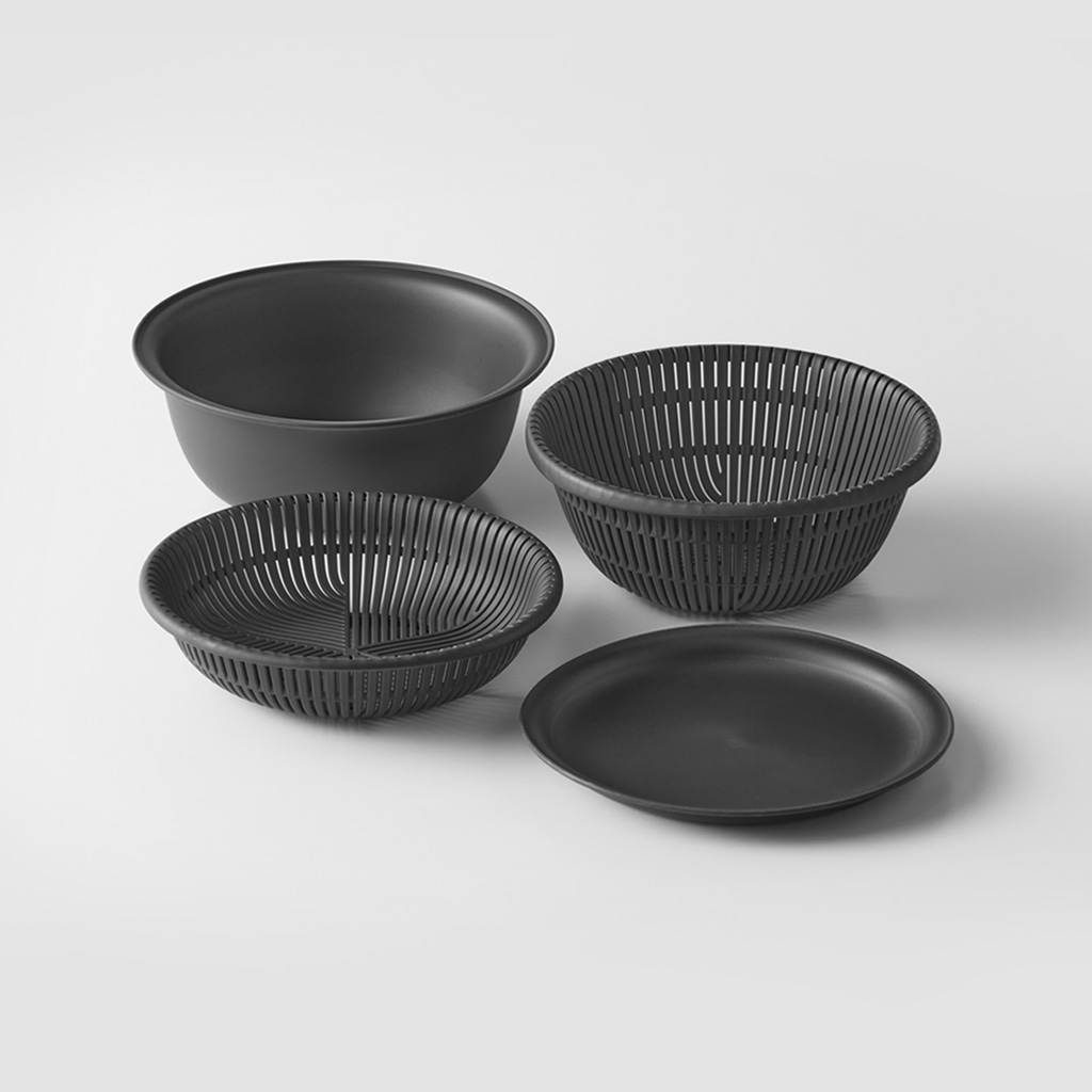 marna】ザルボウル 18cm(2点セット ダークグレー): キッチン｜マーナ