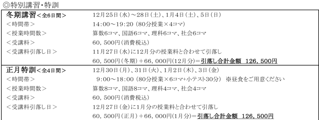 サピックス（小6）】冬期講習と正月特訓／子どもに合った学校選び