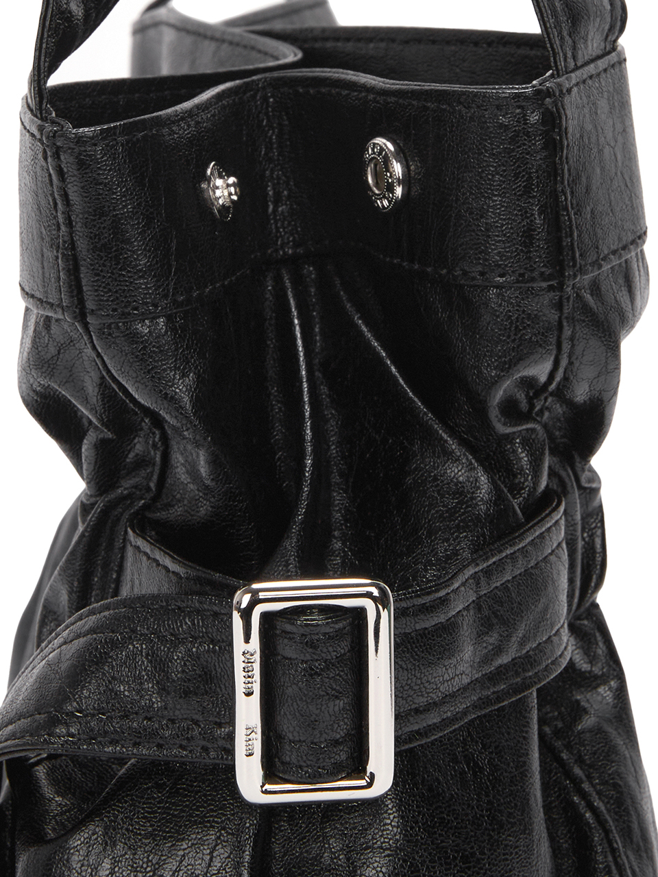 MUSINSA | MATIN KIM FAUX LEATHER SEASHELL MINI BAG IN BLACK