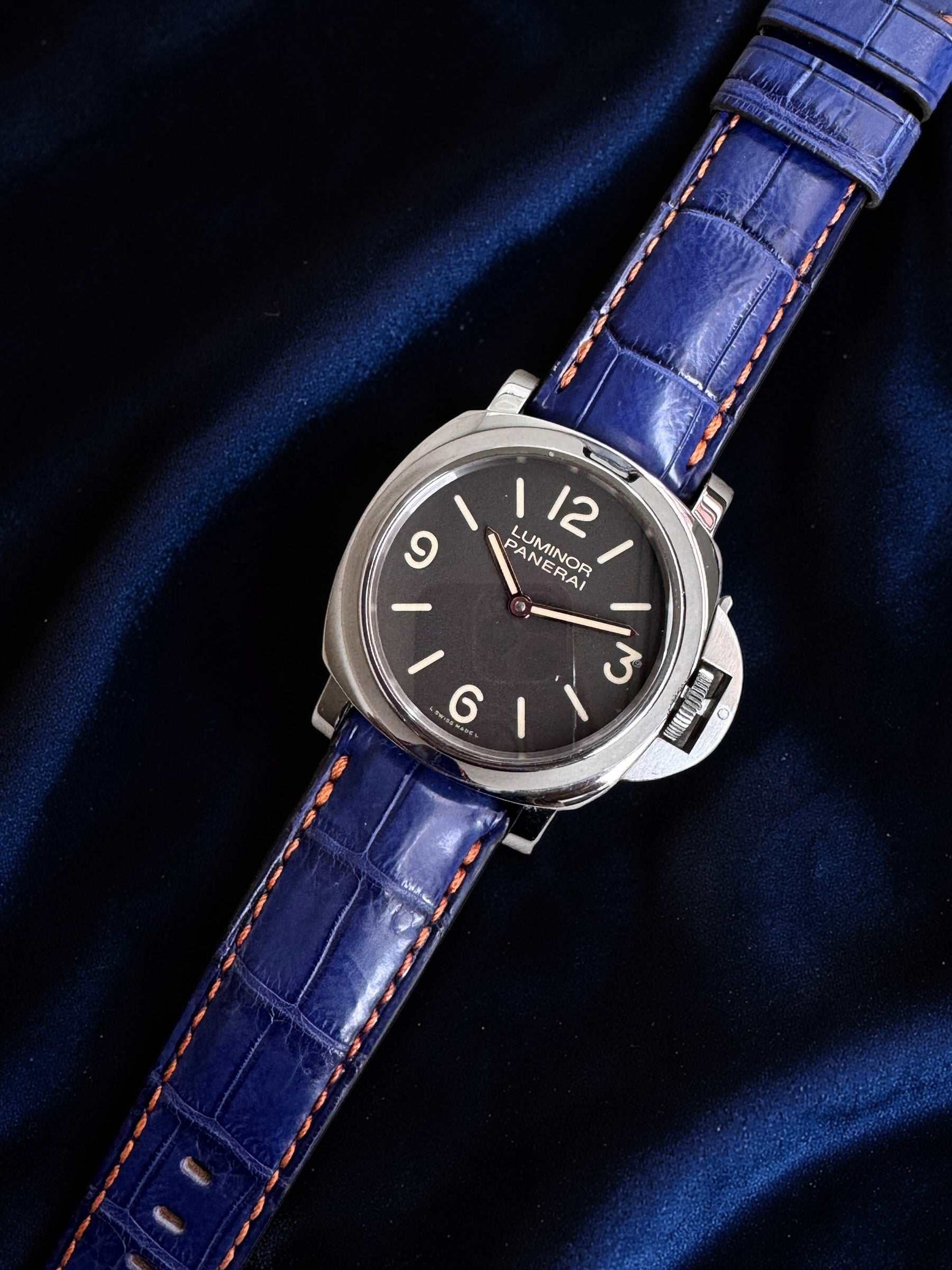 クロコダイル｜マットブルー | PAM型 ｜24-22mm – 松下庵