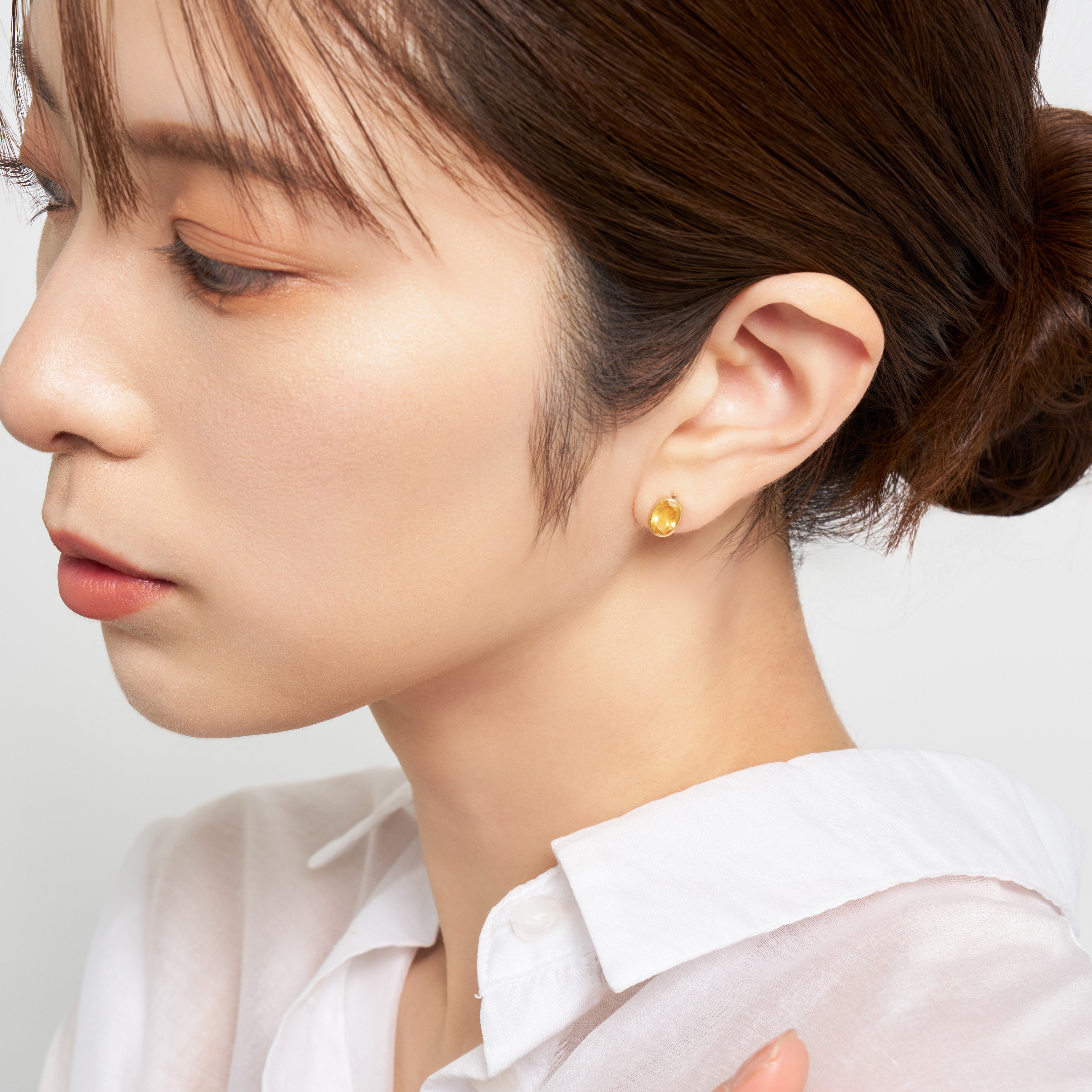 K10 イエローベリル スタッドピアス - me.（エムイードット）