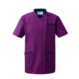 KZN705-48 スクラブジャケット半袖(兼用) NVxTQ｜メディカル用品.com