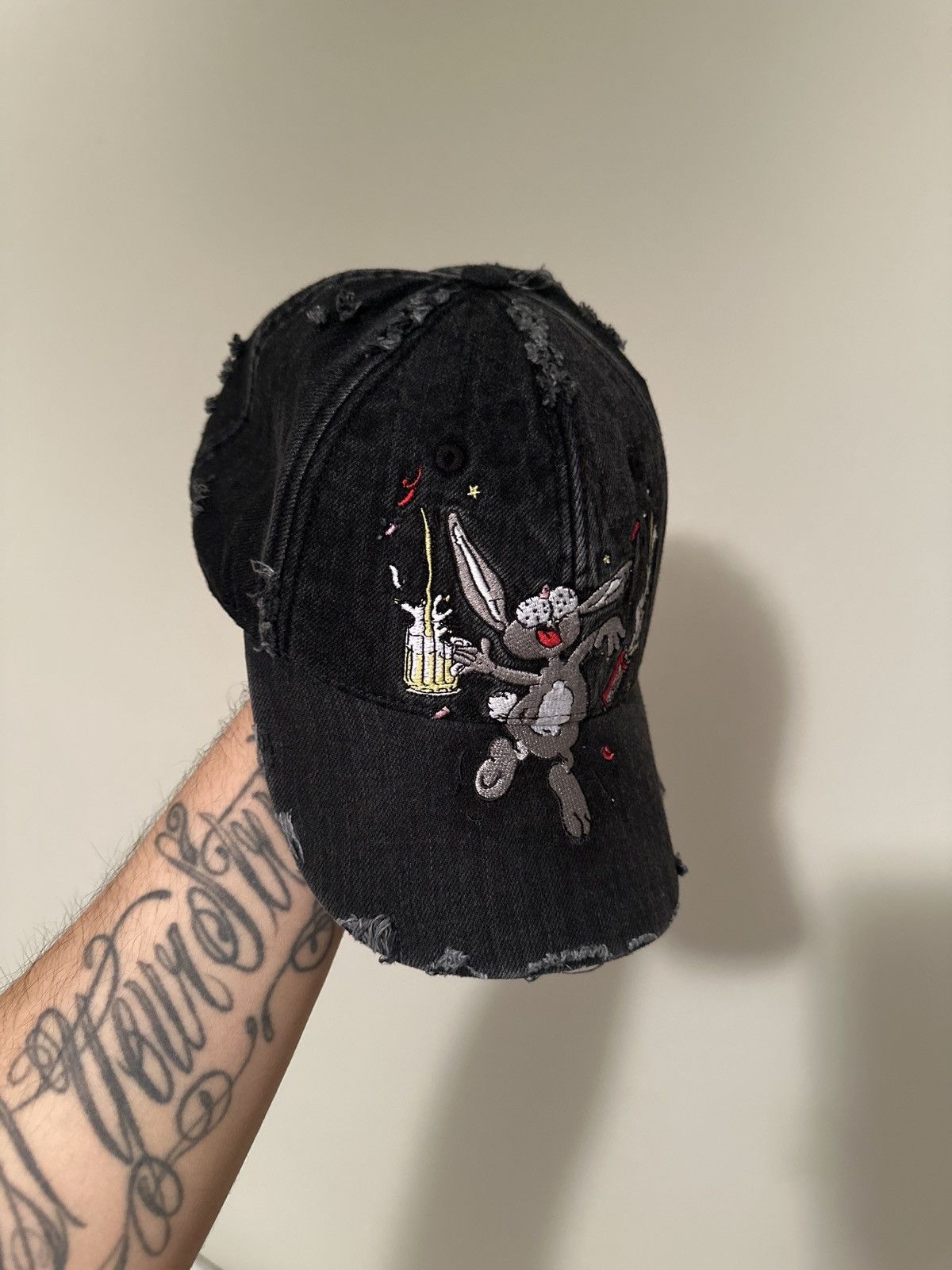 Vuja De Vuja De Mudwash Black Kai Destroyed PL Denim Hat | Grailed